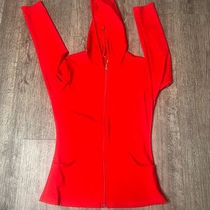 Read medium, zip up jacket with hood